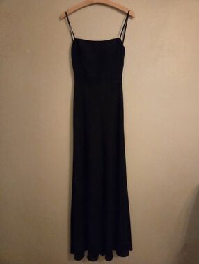 JENNY YOO Collection Black Square Neck Spaghetti Strap Maxi Dress Women's SZ 4